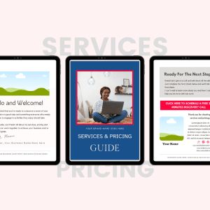 services and pricing guide template
